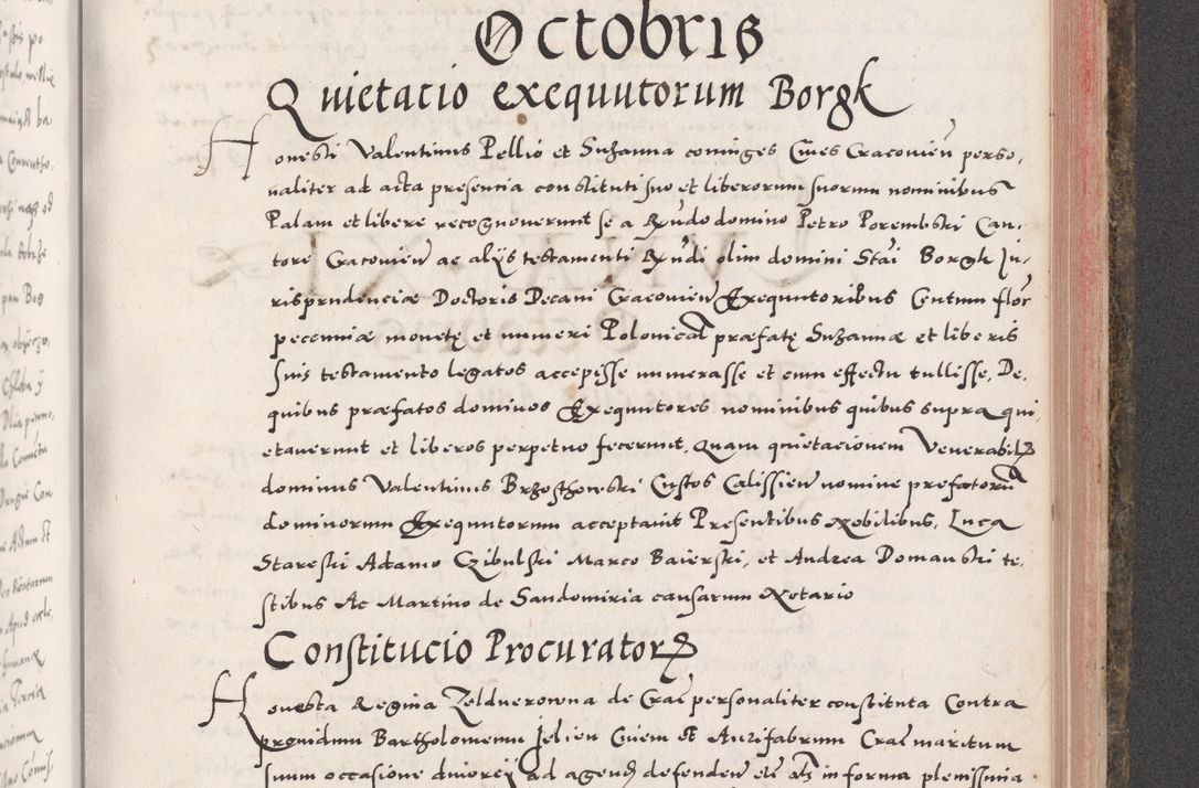 Zdjęcie nr 819 dla obiektu archiwalnego: Acta actorum causarum, sententiarum tam diffinitivarum quam interloquutoriarum, decretorum, obligationum, quietationum, constitutionum procuratorum etc. coram reverendo domino Martino Izdbienski de Russiecz archidiacono Posnaniensi, custode et in spiritualibus vicario generali Cracoviensi, ad annum Domini millesimum quingesimum sexagesimum quintum, cuius indictio octava, pontificatus Pii pape, annus sextus, continuantur
