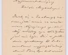 Zdjęcie nr 58 dla obiektu archiwalnego: Listy kierowane do Józefa Bilczewskiego w roku 1904