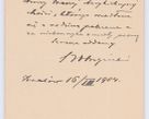 Zdjęcie nr 56 dla obiektu archiwalnego: Listy kierowane do Józefa Bilczewskiego w roku 1904