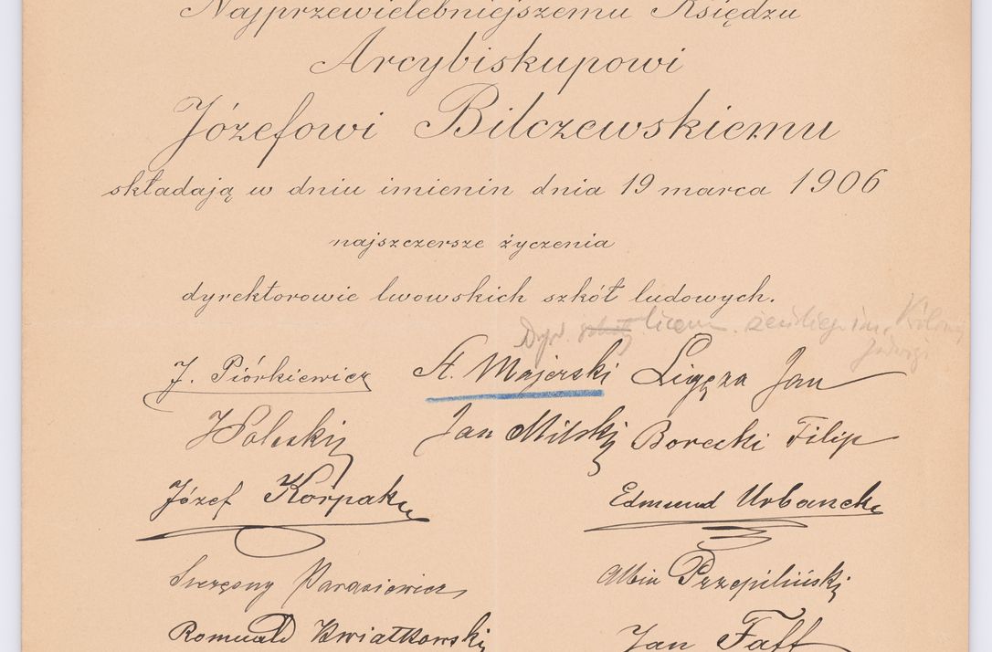 Zdjęcie nr 287 dla obiektu archiwalnego: Listy kierowane do Józefa Bilczewskiego w roku 1906