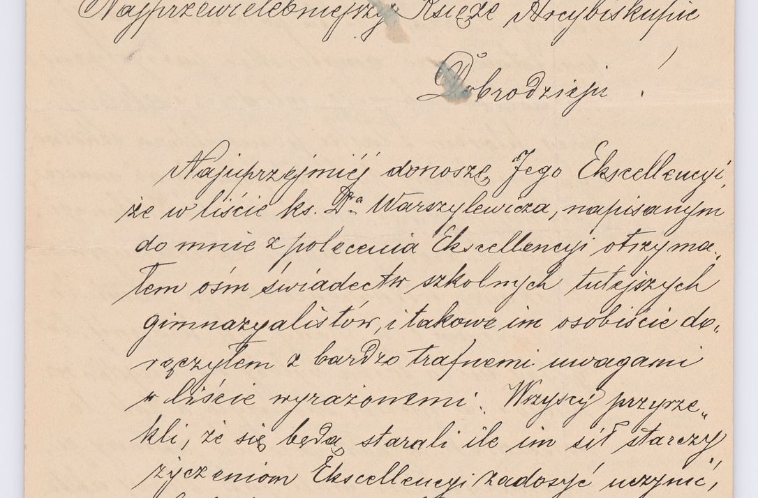 Zdjęcie nr 276 dla obiektu archiwalnego: Listy kierowane do Józefa Bilczewskiego w roku 1906