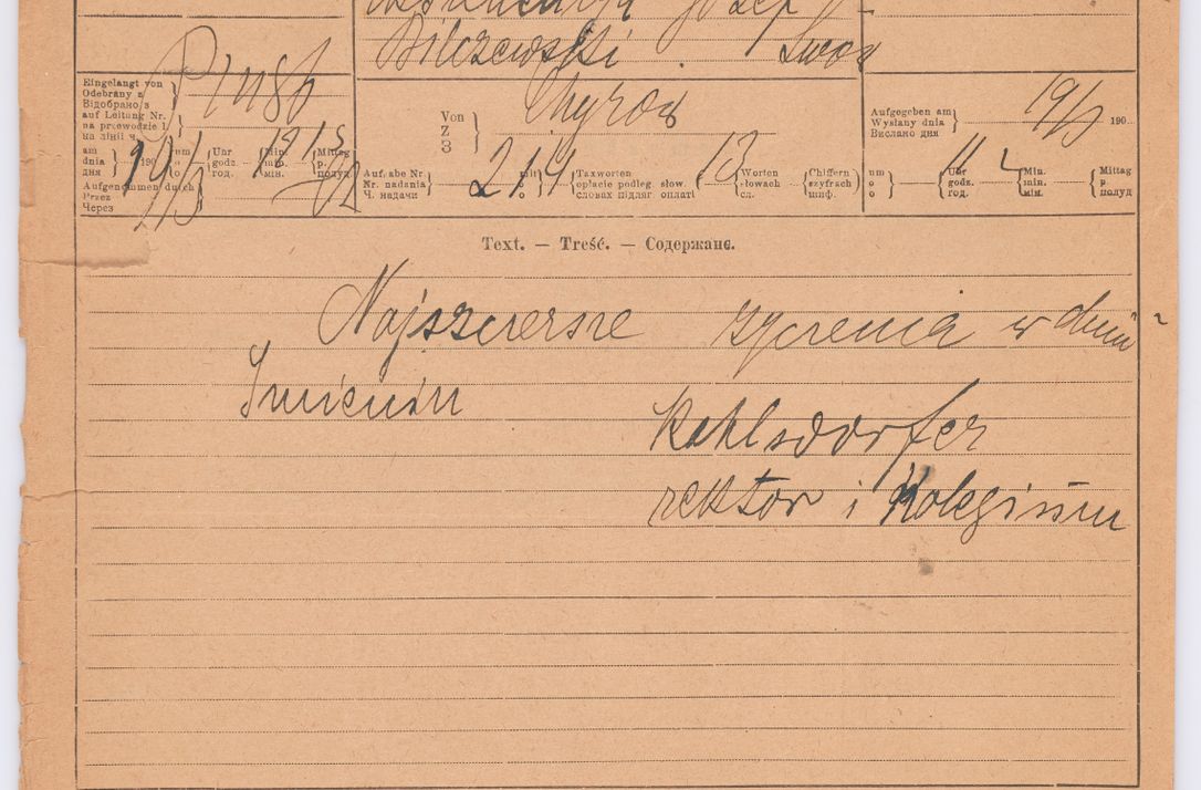 Zdjęcie nr 274 dla obiektu archiwalnego: Listy kierowane do Józefa Bilczewskiego w roku 1906