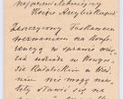 Zdjęcie nr 245 dla obiektu archiwalnego: Listy kierowane do Józefa Bilczewskiego w roku 1906
