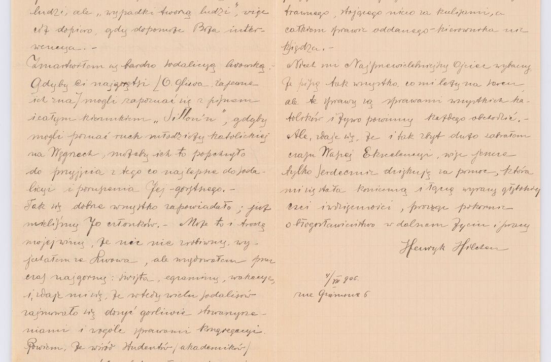 Zdjęcie nr 213 dla obiektu archiwalnego: Listy kierowane do Józefa Bilczewskiego w roku 1906