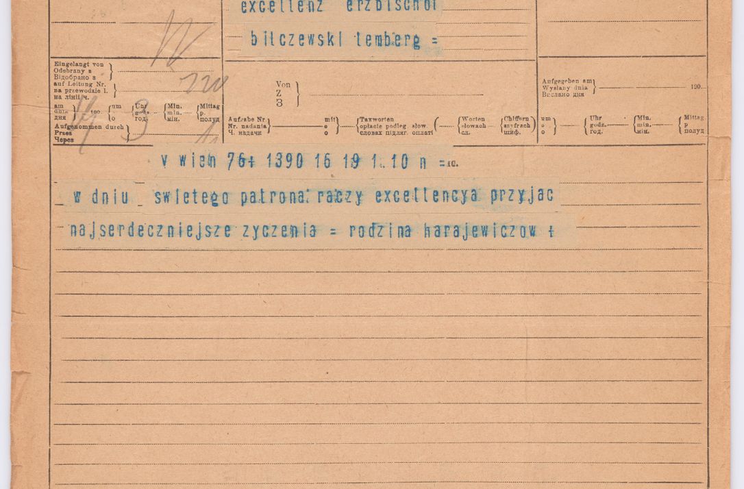 Zdjęcie nr 195 dla obiektu archiwalnego: Listy kierowane do Józefa Bilczewskiego w roku 1906