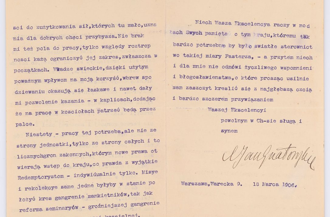 Zdjęcie nr 183 dla obiektu archiwalnego: Listy kierowane do Józefa Bilczewskiego w roku 1906