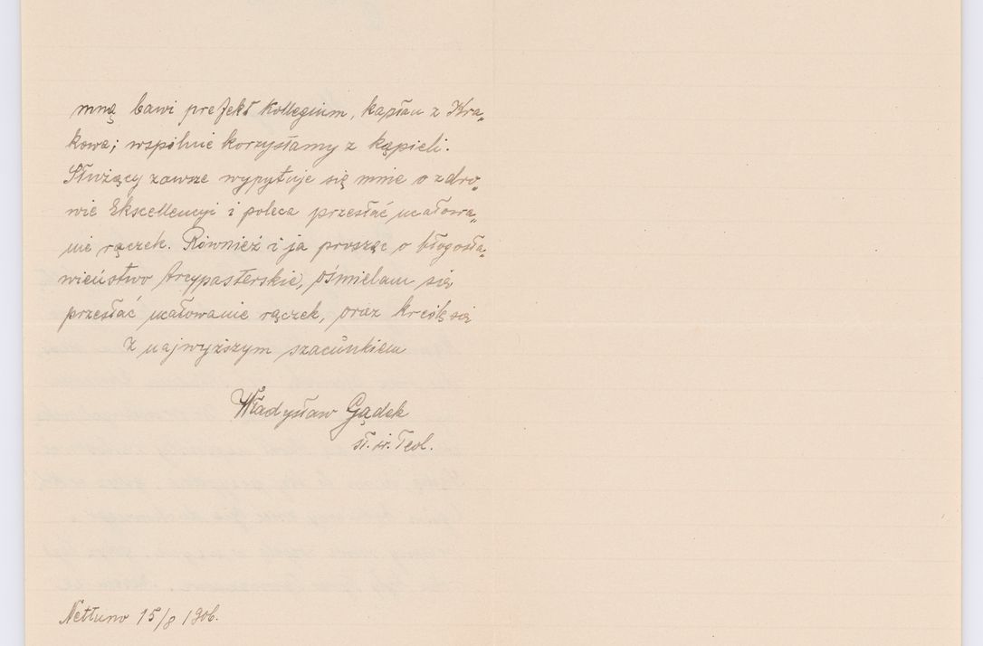 Zdjęcie nr 177 dla obiektu archiwalnego: Listy kierowane do Józefa Bilczewskiego w roku 1906