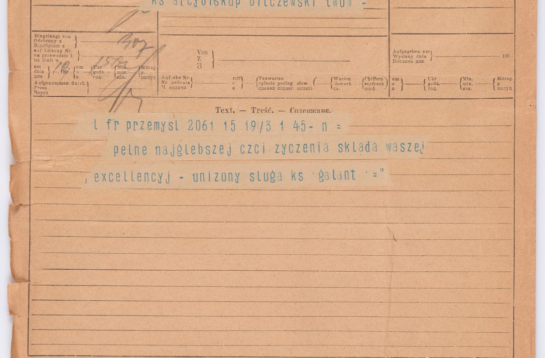 Zdjęcie nr 172 dla obiektu archiwalnego: Listy kierowane do Józefa Bilczewskiego w roku 1906