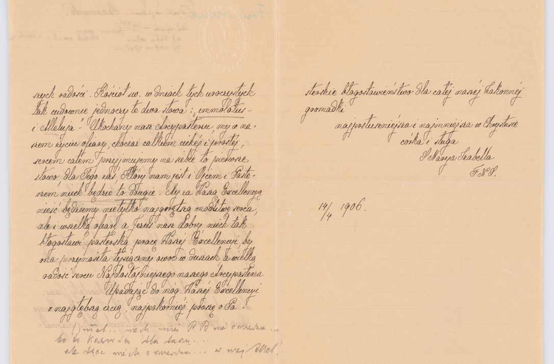 Zdjęcie nr 154 dla obiektu archiwalnego: Listy kierowane do Józefa Bilczewskiego w roku 1906