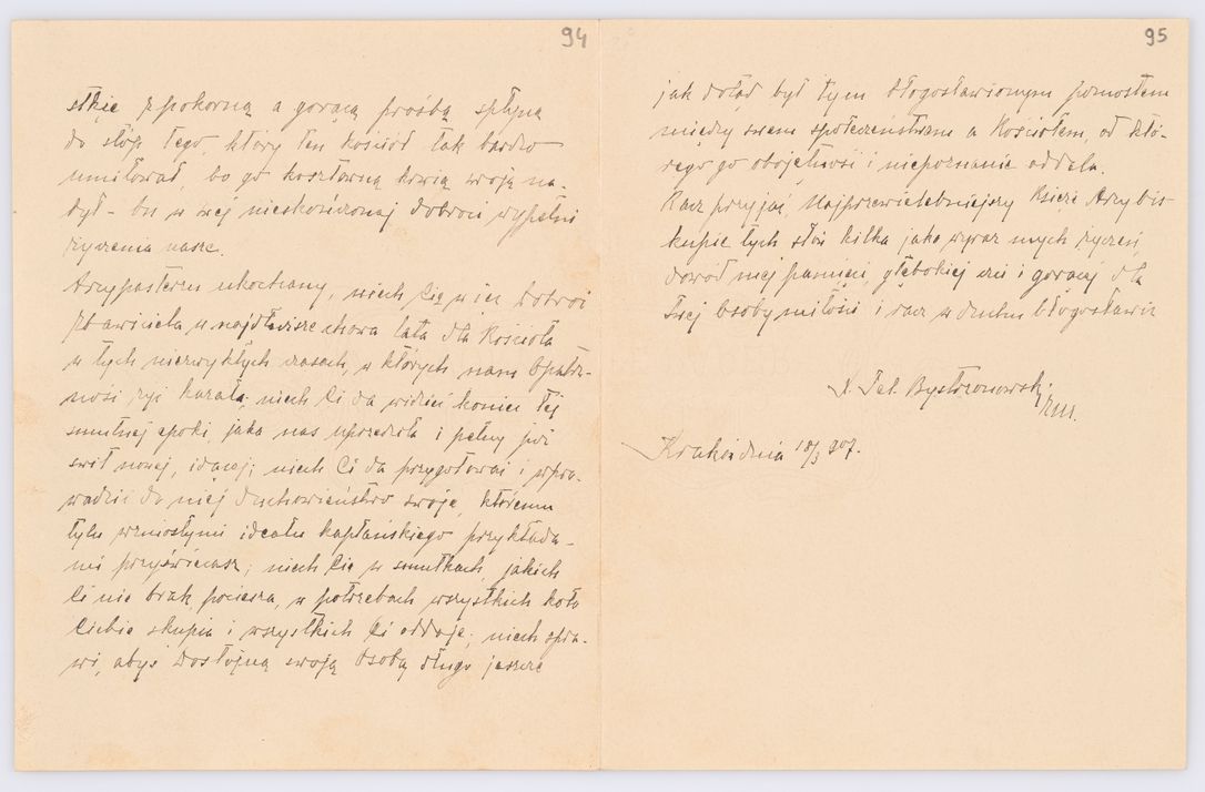 Zdjęcie nr 90 dla obiektu archiwalnego: Listy kierowane do Józefa Bilczewskiego w roku 1906