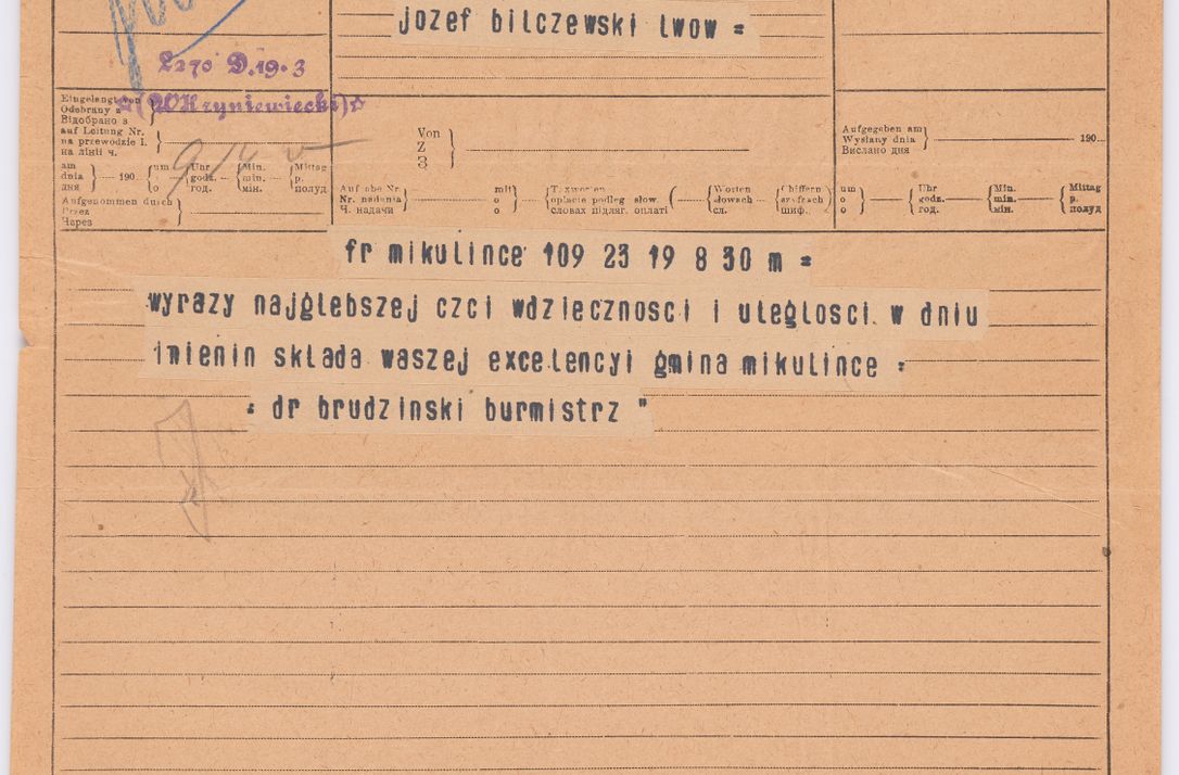 Zdjęcie nr 84 dla obiektu archiwalnego: Listy kierowane do Józefa Bilczewskiego w roku 1906