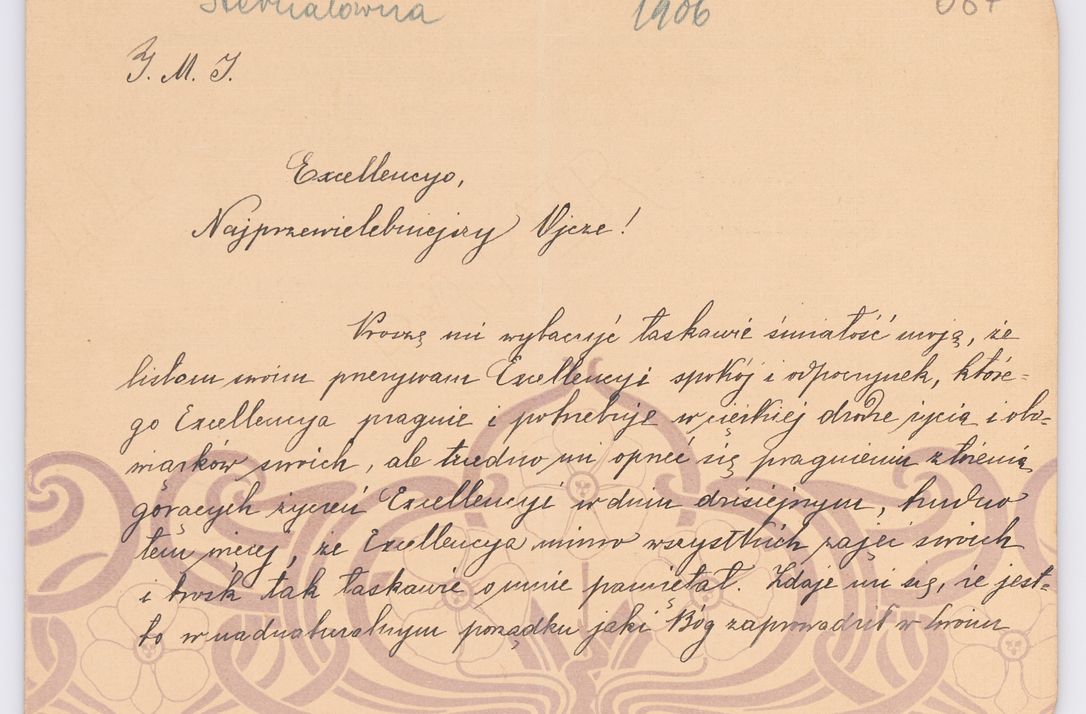 Zdjęcie nr 600 dla obiektu archiwalnego: Listy kierowane do Józefa Bilczewskiego w roku 1906
