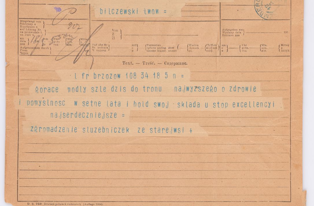 Zdjęcie nr 577 dla obiektu archiwalnego: Listy kierowane do Józefa Bilczewskiego w roku 1906