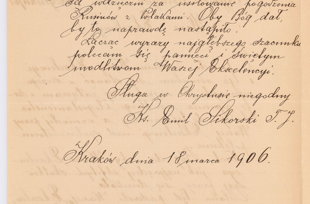 Zdjęcie nr 569 dla obiektu archiwalnego: Listy kierowane do Józefa Bilczewskiego w roku 1906