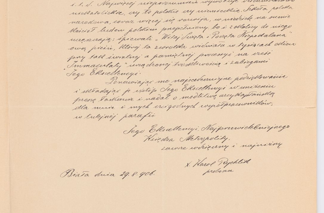 Zdjęcie nr 523 dla obiektu archiwalnego: Listy kierowane do Józefa Bilczewskiego w roku 1906