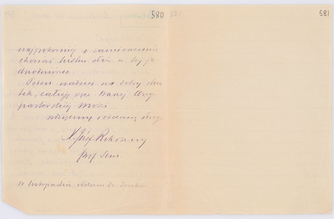 Zdjęcie nr 510 dla obiektu archiwalnego: Listy kierowane do Józefa Bilczewskiego w roku 1906