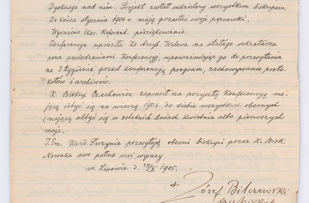 Zdjęcie nr 500 dla obiektu archiwalnego: Listy kierowane do Józefa Bilczewskiego w roku 1906