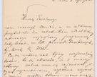 Zdjęcie nr 450 dla obiektu archiwalnego: Listy kierowane do Józefa Bilczewskiego w roku 1906