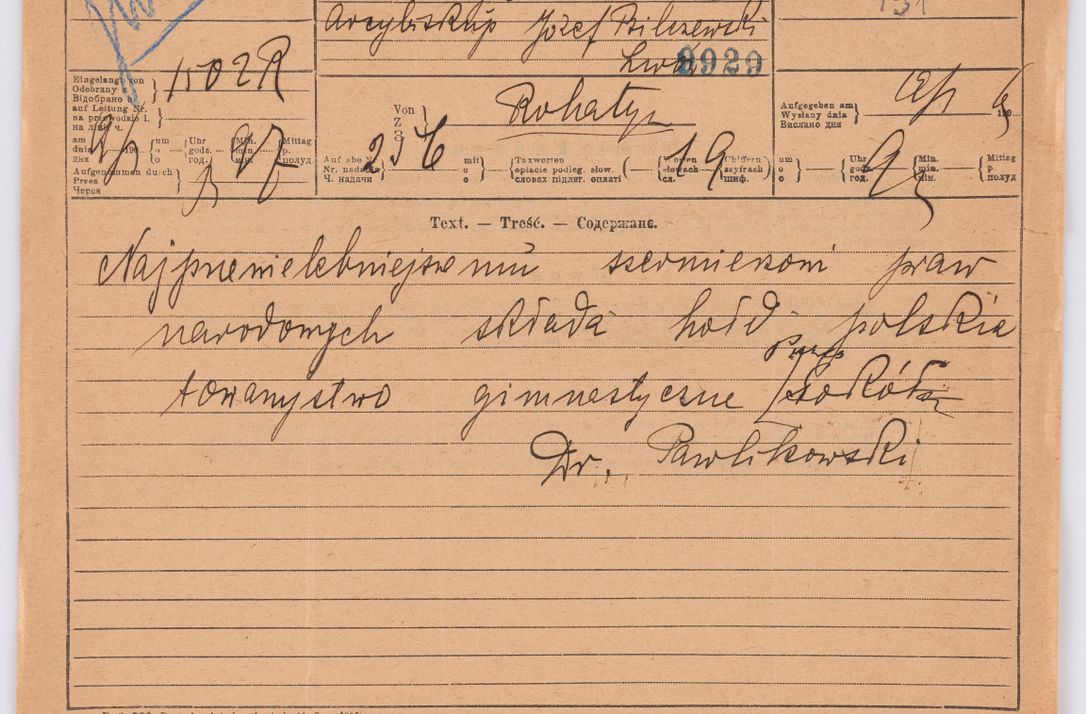 Zdjęcie nr 433 dla obiektu archiwalnego: Listy kierowane do Józefa Bilczewskiego w roku 1906