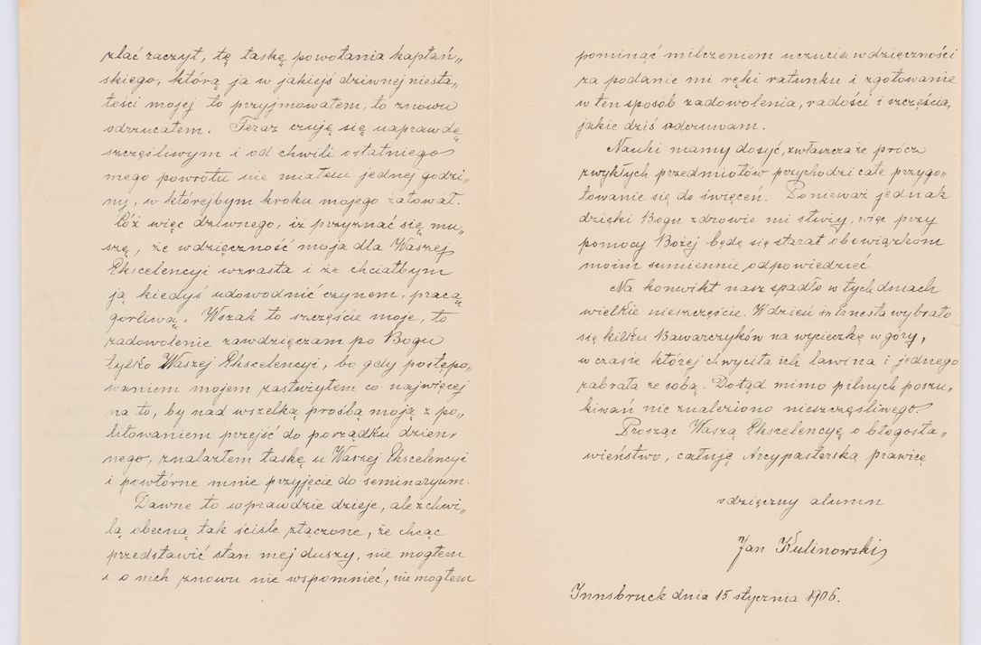 Zdjęcie nr 356 dla obiektu archiwalnego: Listy kierowane do Józefa Bilczewskiego w roku 1906