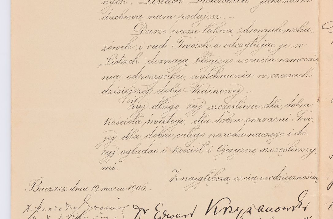 Zdjęcie nr 320 dla obiektu archiwalnego: Listy kierowane do Józefa Bilczewskiego w roku 1906