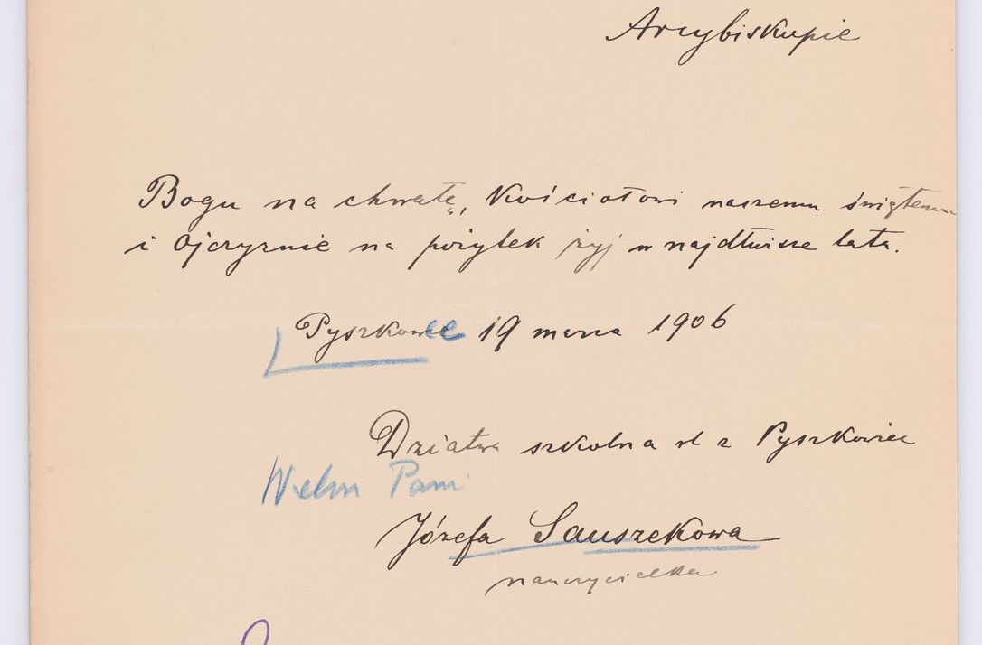 Zdjęcie nr 311 dla obiektu archiwalnego: Listy kierowane do Józefa Bilczewskiego w roku 1906