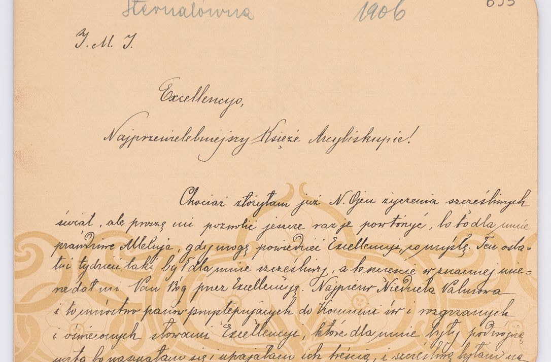 Zdjęcie nr 606 dla obiektu archiwalnego: Listy kierowane do Józefa Bilczewskiego w roku 1906