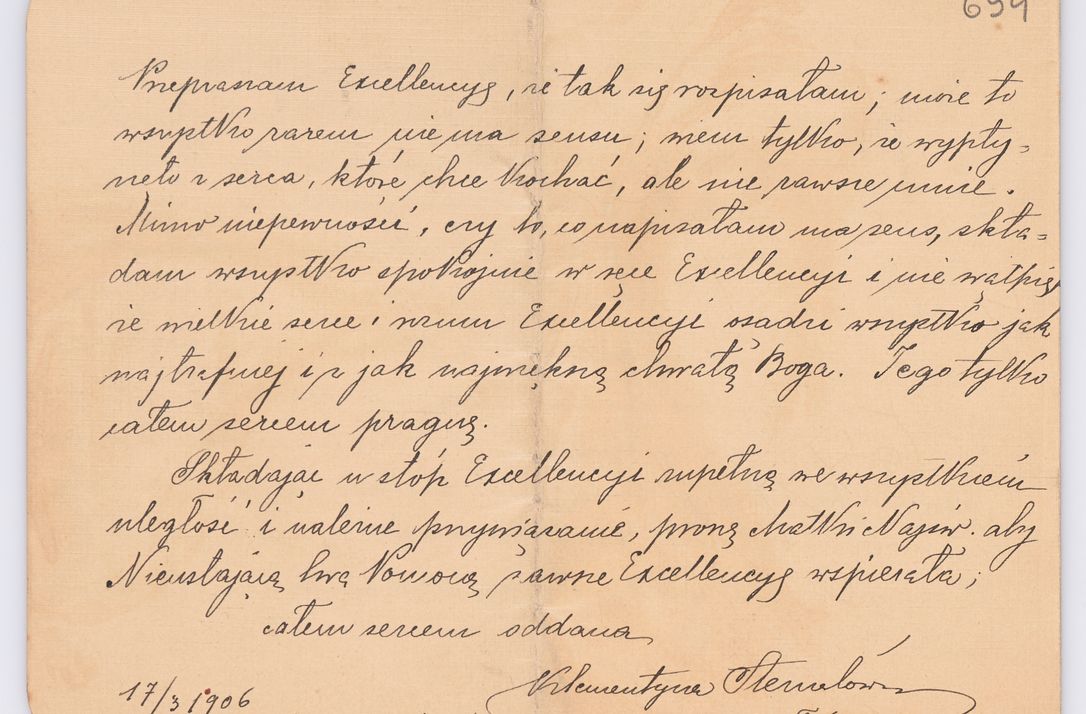 Zdjęcie nr 605 dla obiektu archiwalnego: Listy kierowane do Józefa Bilczewskiego w roku 1906