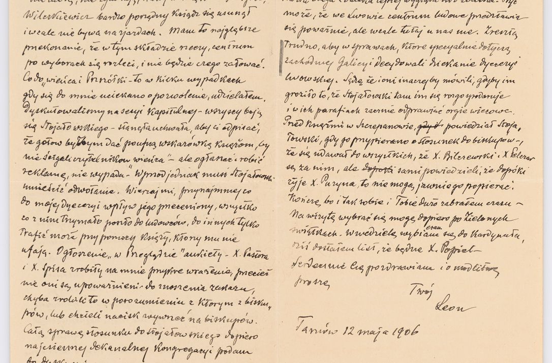 Zdjęcie nr 717 dla obiektu archiwalnego: Listy kierowane do Józefa Bilczewskiego w roku 1906