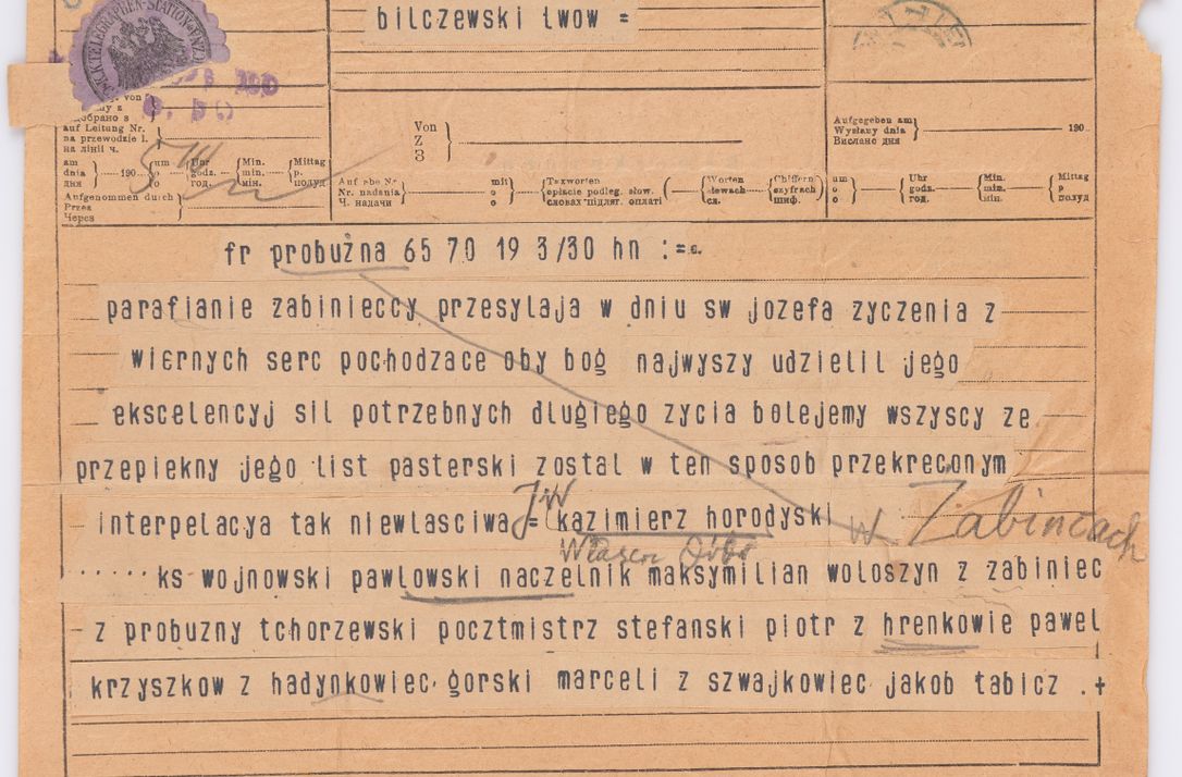 Zdjęcie nr 693 dla obiektu archiwalnego: Listy kierowane do Józefa Bilczewskiego w roku 1906