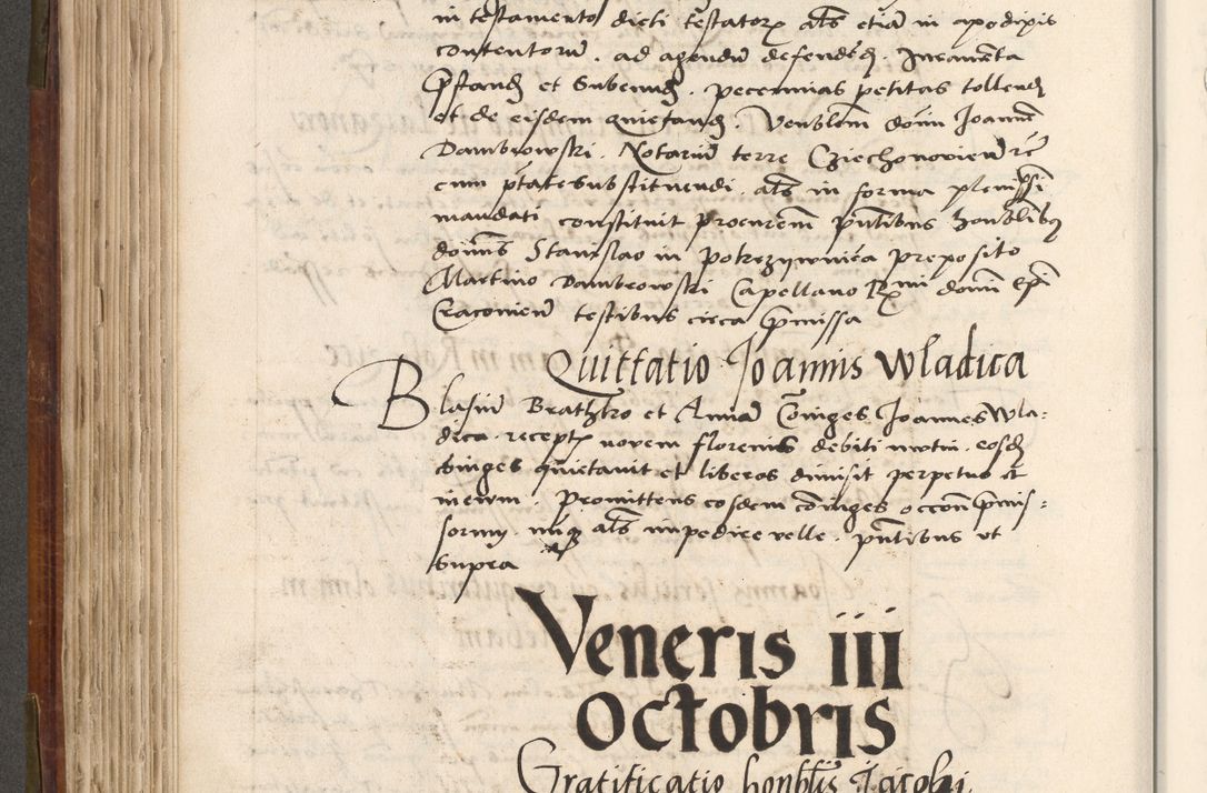 Zdjęcie nr 323 dla obiektu archiwalnego: Volumen (Pri)mum Actorum R(evere)nd(i)s(s)imi in Christo Patris D(omi)ni Petri de Gamratis Episcopi Cracoviensis a die prima mensis Novembris Anni 1539vi ad finem eiusdem anni et successive per annos 1539num et 1540mum