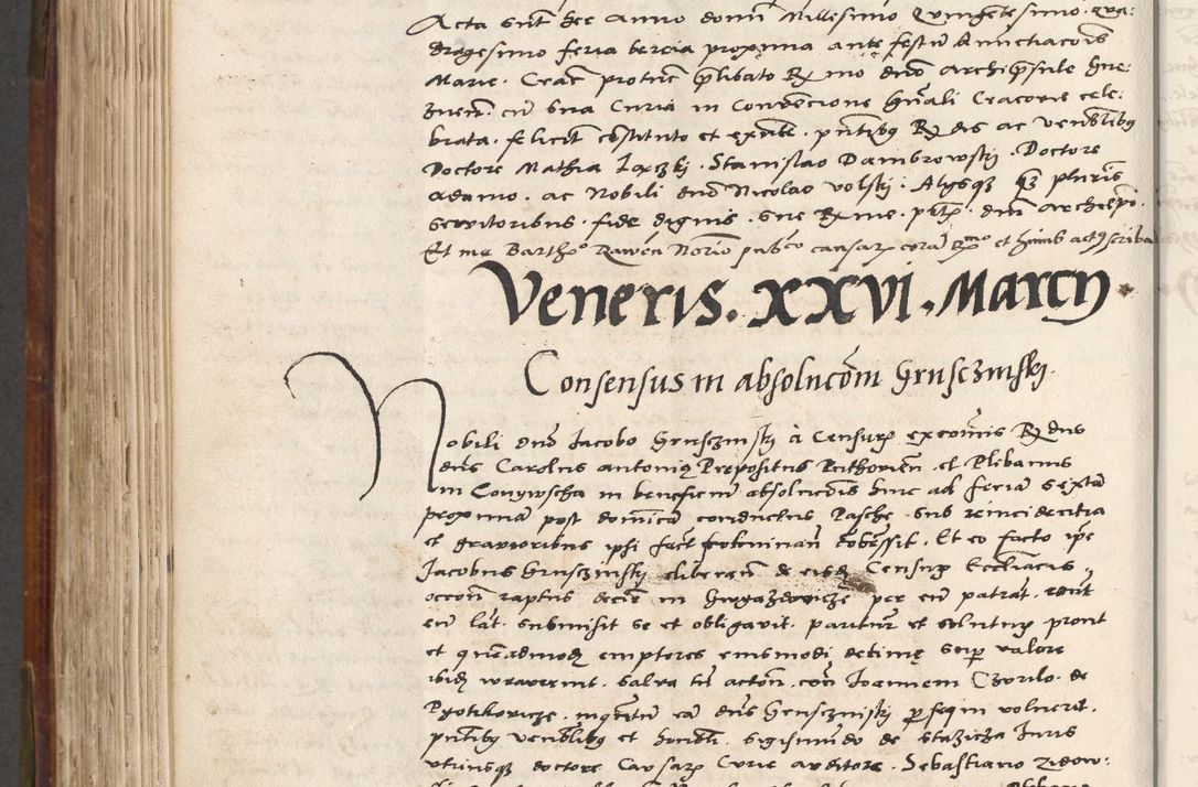 Zdjęcie nr 577 dla obiektu archiwalnego: Volumen (Pri)mum Actorum R(evere)nd(i)s(s)imi in Christo Patris D(omi)ni Petri de Gamratis Episcopi Cracoviensis a die prima mensis Novembris Anni 1539vi ad finem eiusdem anni et successive per annos 1539num et 1540mum