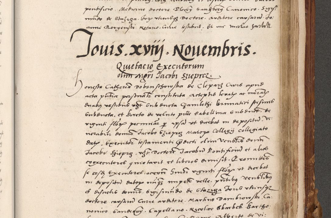 Zdjęcie nr 806 dla obiektu archiwalnego: Volumen (Pri)mum Actorum R(evere)nd(i)s(s)imi in Christo Patris D(omi)ni Petri de Gamratis Episcopi Cracoviensis a die prima mensis Novembris Anni 1539vi ad finem eiusdem anni et successive per annos 1539num et 1540mum