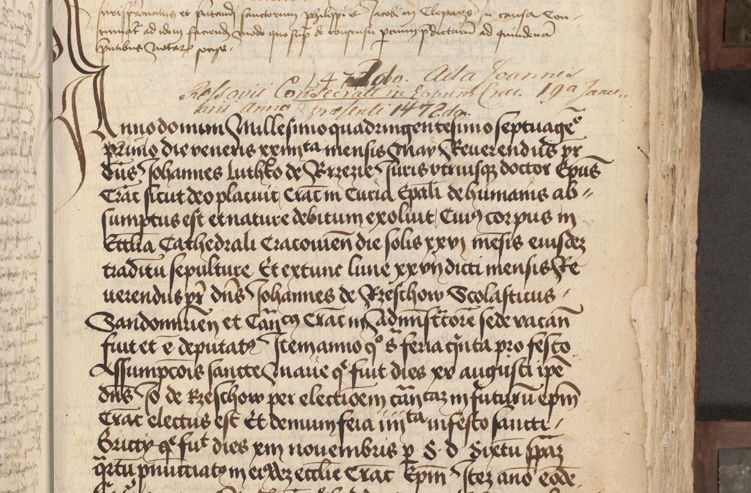 Zdjęcie nr 38 dla obiektu archiwalnego: Acta administratorialia per annum 1471 et episcopalia R. D. Joannis Rzeschow, primo administratoris et post vero episcopi Cracoviensis ab anno 1472 ad annum 1488 succesive acticara et registrara, prout videre est in fine huius voluminis