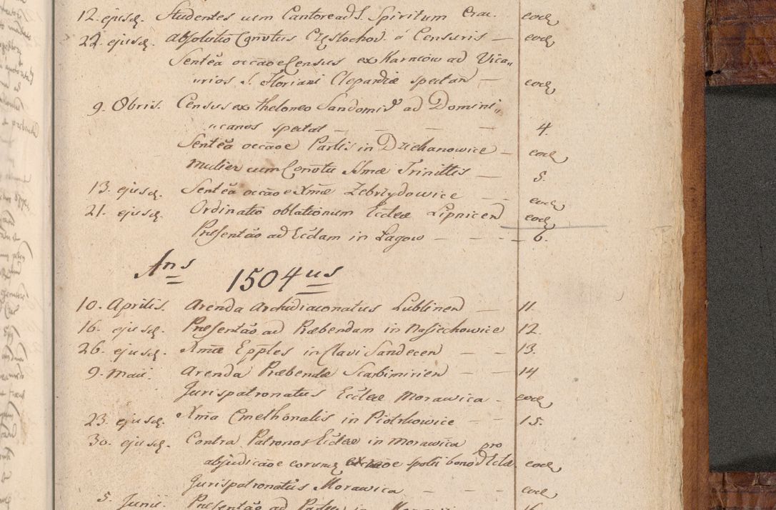 Zdjęcie nr 624 dla obiektu archiwalnego: Volumen I-mum actorum R. D. Joannis Konarski, episcopi Cracoviensis ab an D. 1503 ad annum 1514 inclusive acticata et registata, quorum indicem in dine voluminis videre est.