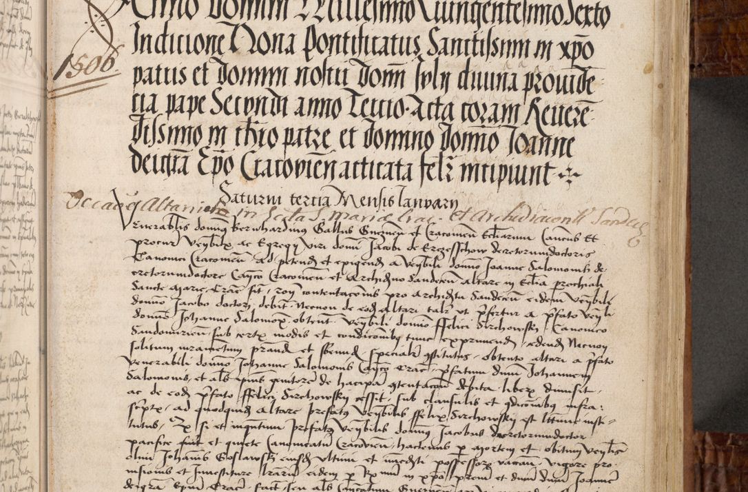 Zdjęcie nr 102 dla obiektu archiwalnego: Volumen I-mum actorum R. D. Joannis Konarski, episcopi Cracoviensis ab an D. 1503 ad annum 1514 inclusive acticata et registata, quorum indicem in dine voluminis videre est.