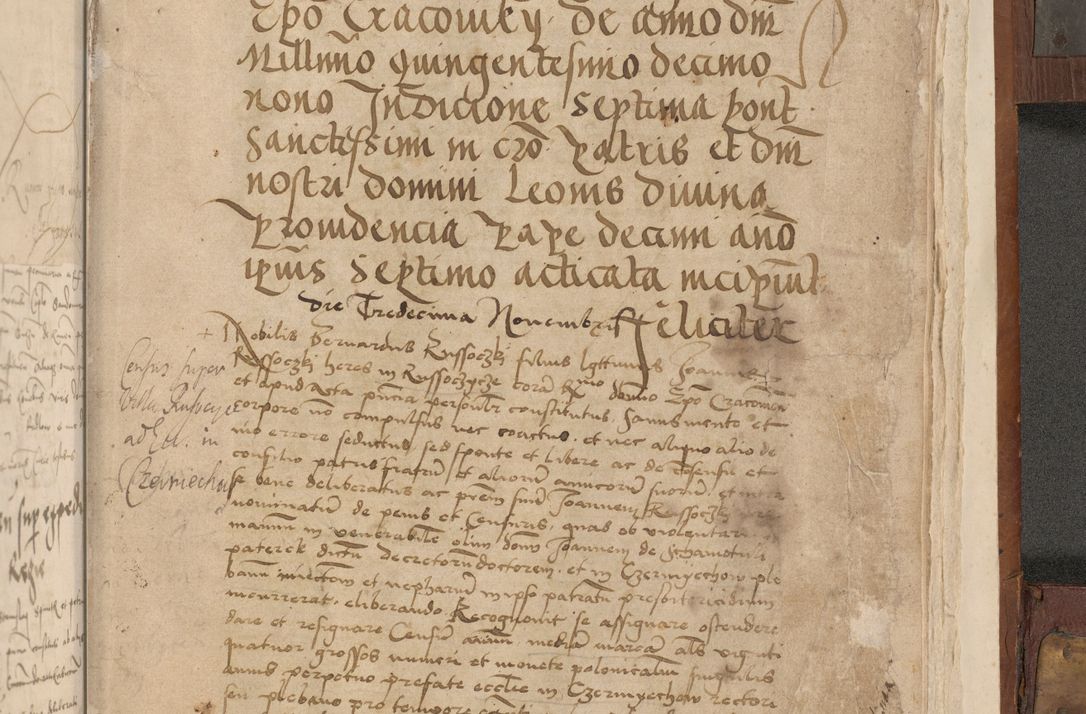 Zdjęcie nr 516 dla obiektu archiwalnego: Volumen II - um actorum episcopalium Joannis Konarski, episcopi Cracoviensis annorum sequentium: 1515, 1516, 1517, 1518, 1519, quorum indicem in dine huius voluminis videre est.