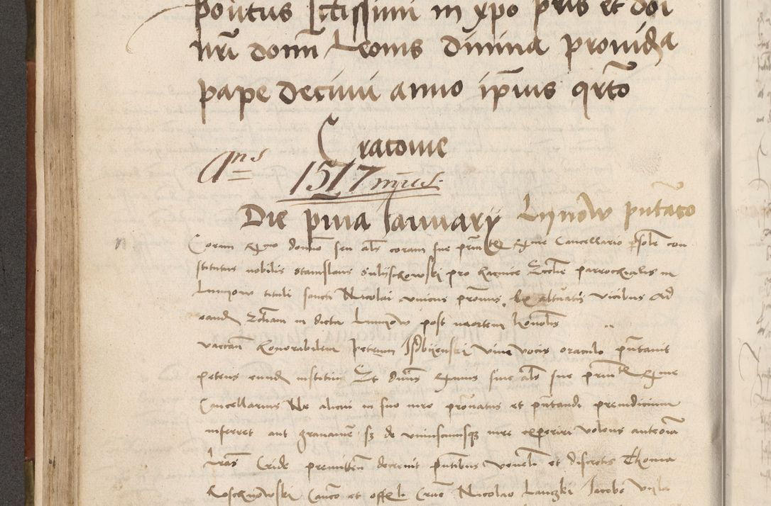 Zdjęcie nr 201 dla obiektu archiwalnego: Volumen II - um actorum episcopalium Joannis Konarski, episcopi Cracoviensis annorum sequentium: 1515, 1516, 1517, 1518, 1519, quorum indicem in dine huius voluminis videre est.