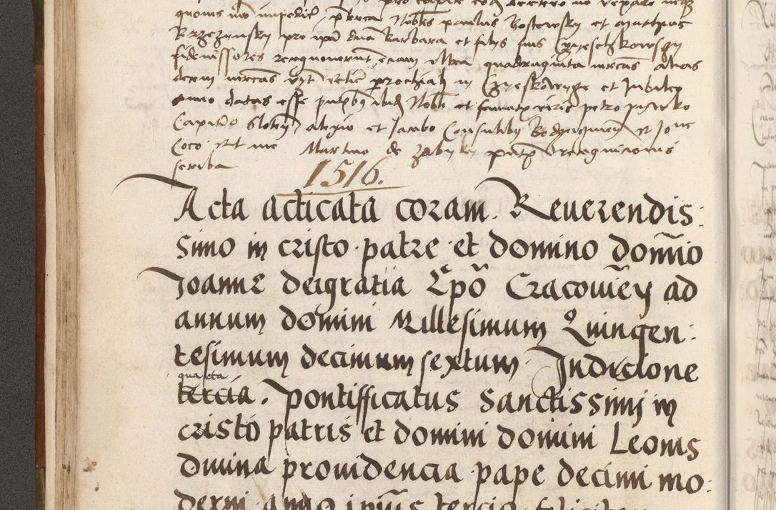 Zdjęcie nr 149 dla obiektu archiwalnego: Volumen II - um actorum episcopalium Joannis Konarski, episcopi Cracoviensis annorum sequentium: 1515, 1516, 1517, 1518, 1519, quorum indicem in dine huius voluminis videre est.