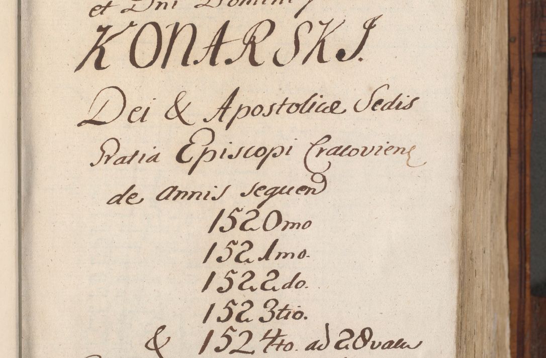 Zdjęcie nr 8 dla obiektu archiwalnego: Volumen III actorum episcopalium R.R.  Joannis Konarski episcopi Cracoviensis ex annis 18 I 1520-27 III 1524