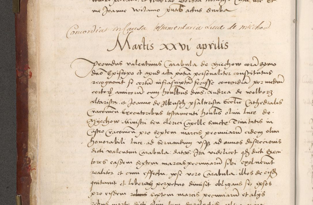 Zdjęcie nr 18 dla obiektu archiwalnego: Volumen I-um actorum coram R. D. Petro Tomicki, episcopo Cracoviensi et Regni Poloniae Vicecancellario, annoru 1524 a mense Aprili, 1525, 1526, 1527, 1528 et 1529 inclusive, quoeum indicem ad finem eiusdem voluminis videre licet.