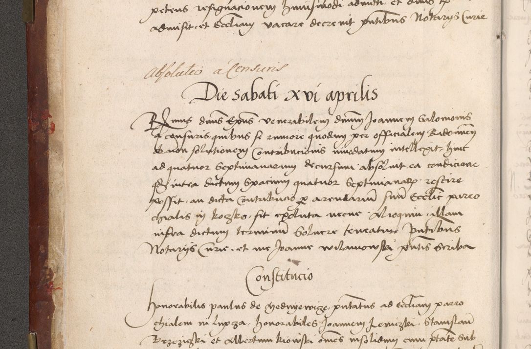 Zdjęcie nr 14 dla obiektu archiwalnego: Volumen I-um actorum coram R. D. Petro Tomicki, episcopo Cracoviensi et Regni Poloniae Vicecancellario, annoru 1524 a mense Aprili, 1525, 1526, 1527, 1528 et 1529 inclusive, quoeum indicem ad finem eiusdem voluminis videre licet.