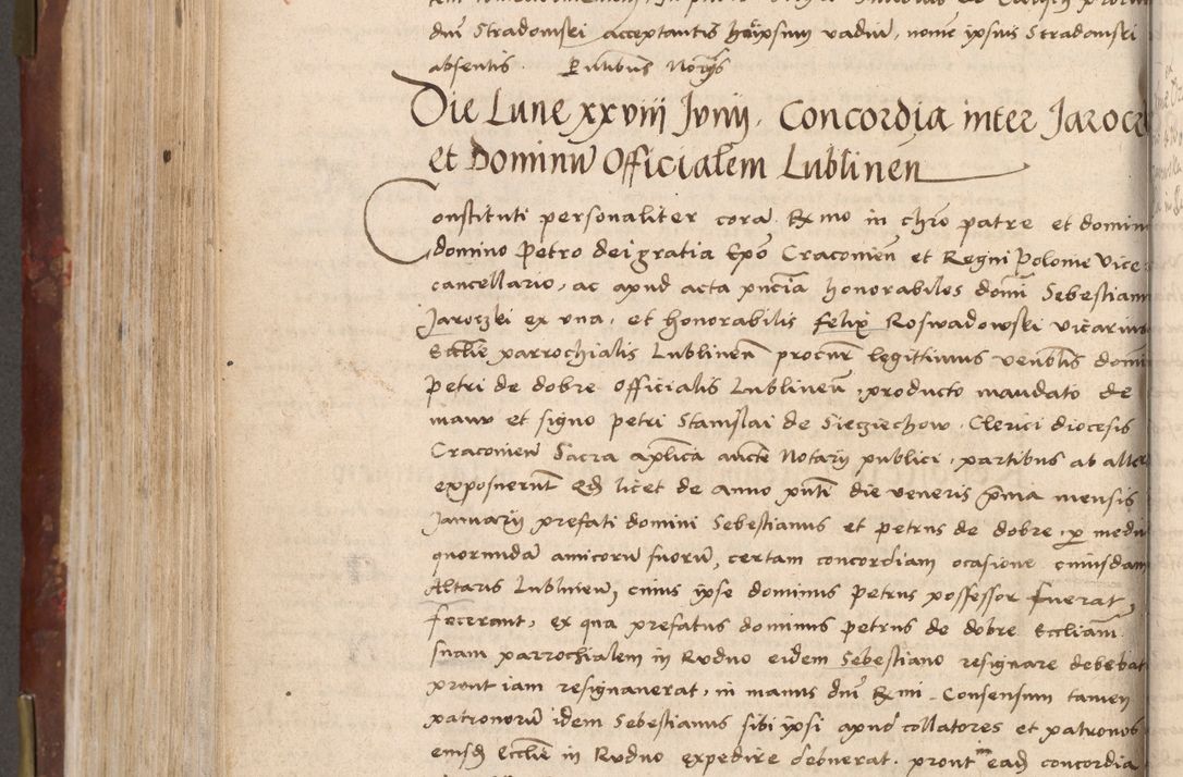 Zdjęcie nr 552 dla obiektu archiwalnego: Volumen I-um actorum coram R. D. Petro Tomicki, episcopo Cracoviensi et Regni Poloniae Vicecancellario, annoru 1524 a mense Aprili, 1525, 1526, 1527, 1528 et 1529 inclusive, quoeum indicem ad finem eiusdem voluminis videre licet.