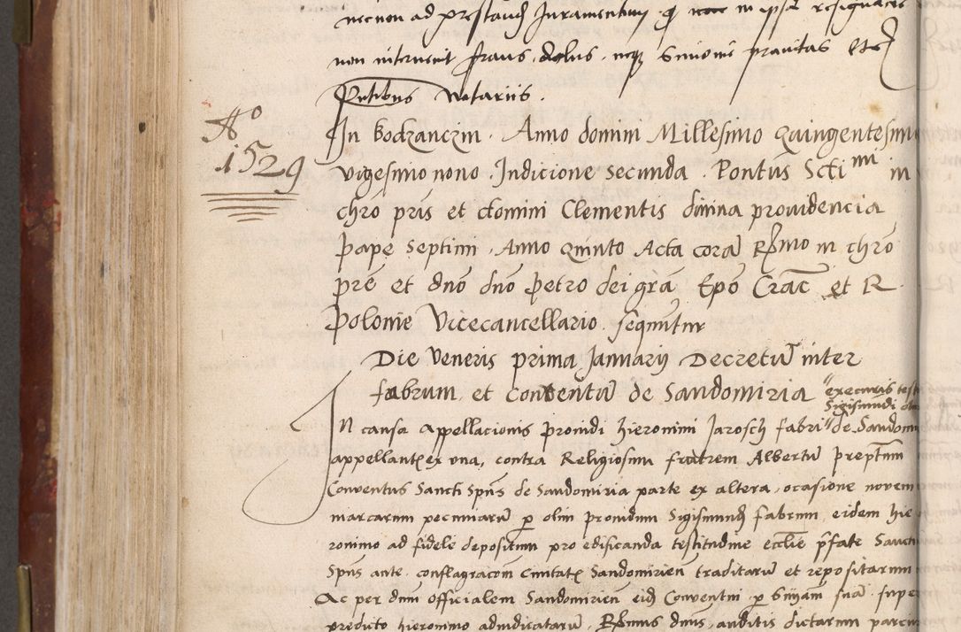 Zdjęcie nr 502 dla obiektu archiwalnego: Volumen I-um actorum coram R. D. Petro Tomicki, episcopo Cracoviensi et Regni Poloniae Vicecancellario, annoru 1524 a mense Aprili, 1525, 1526, 1527, 1528 et 1529 inclusive, quoeum indicem ad finem eiusdem voluminis videre licet.