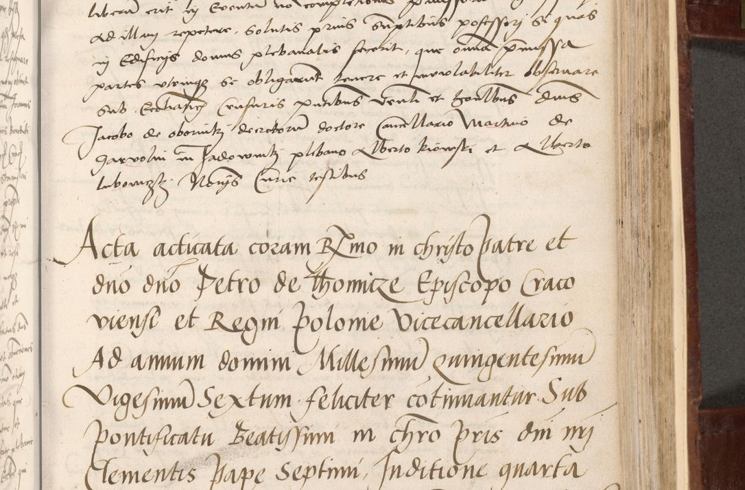 Zdjęcie nr 225 dla obiektu archiwalnego: Volumen I-um actorum coram R. D. Petro Tomicki, episcopo Cracoviensi et Regni Poloniae Vicecancellario, annoru 1524 a mense Aprili, 1525, 1526, 1527, 1528 et 1529 inclusive, quoeum indicem ad finem eiusdem voluminis videre licet.