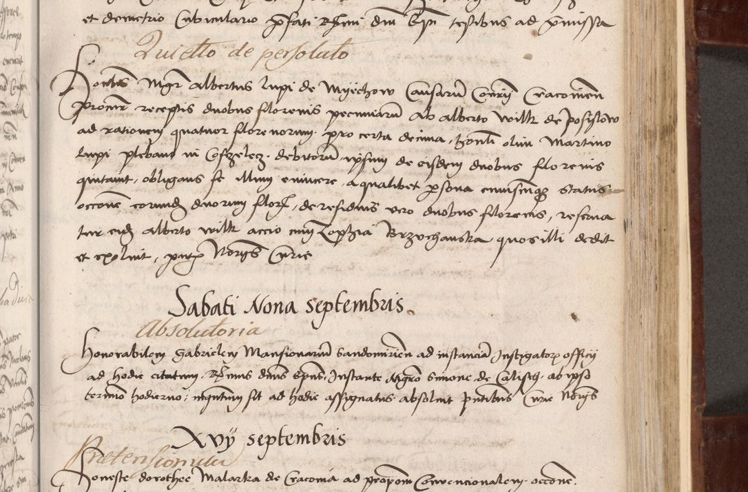 Zdjęcie nr 195 dla obiektu archiwalnego: Volumen I-um actorum coram R. D. Petro Tomicki, episcopo Cracoviensi et Regni Poloniae Vicecancellario, annoru 1524 a mense Aprili, 1525, 1526, 1527, 1528 et 1529 inclusive, quoeum indicem ad finem eiusdem voluminis videre licet.