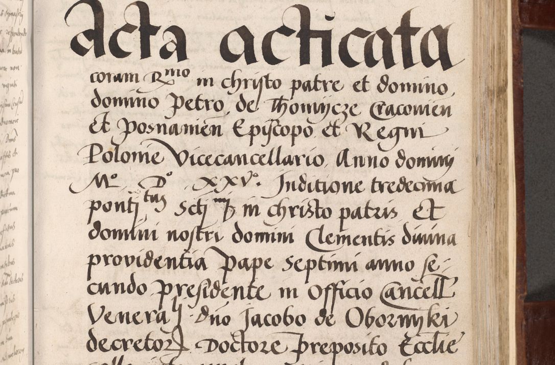 Zdjęcie nr 137 dla obiektu archiwalnego: Volumen I-um actorum coram R. D. Petro Tomicki, episcopo Cracoviensi et Regni Poloniae Vicecancellario, annoru 1524 a mense Aprili, 1525, 1526, 1527, 1528 et 1529 inclusive, quoeum indicem ad finem eiusdem voluminis videre licet.