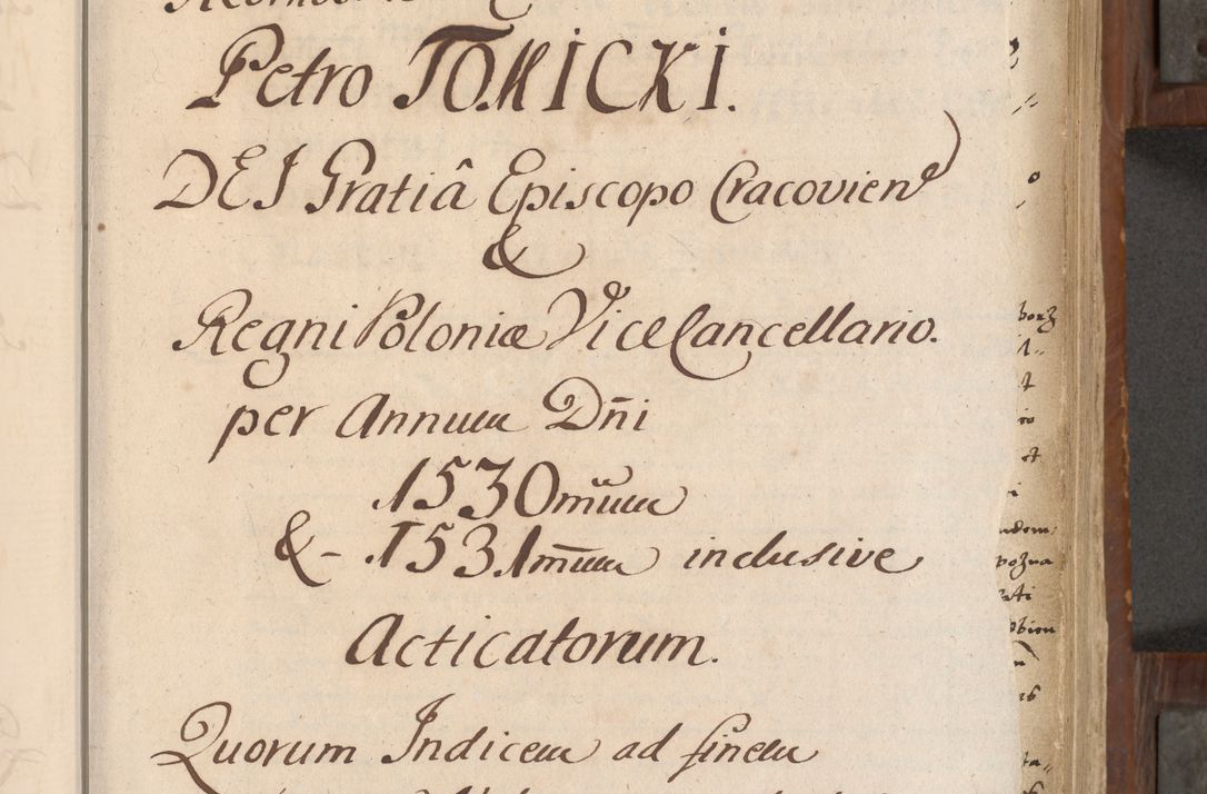 Zdjęcie nr 50 dla obiektu archiwalnego: Volumen II-um actorum coram R. D. Petro Tomicki, episcopo Cracoviensi et Regni Poloniae Vicecancellario, per A. D. 1530 et 1531 inclusive acticatorum, quorum indicem ad finem praesentis voluminis adnotatum videre est.