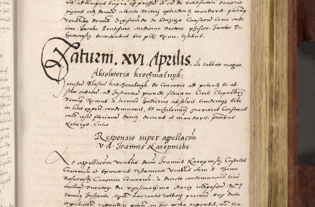 Zdjęcie nr 224 dla obiektu archiwalnego: Acta actorum coram R. D. Petro de Gamratis, nominati archiepiscopi Gnesnensis, episcopi Cracoviensis per annos 1541 et 1542 acticatorum, praesidente tunc curiase suae R. D. Bartholomaeo Gantkowski, canonico Cracoviensi, Posnaniensi cancellario, parochialis in Konopisca etc. rectore.