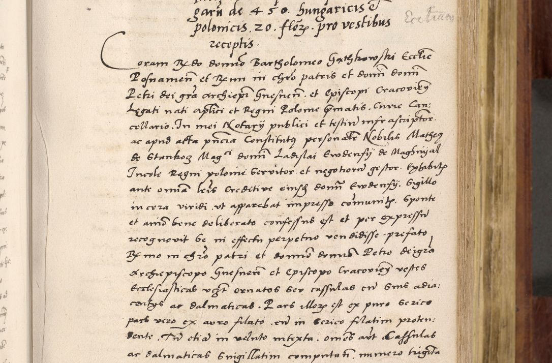 Zdjęcie nr 140 dla obiektu archiwalnego: Acta actorum coram R. D. Petro de Gamratis, nominati archiepiscopi Gnesnensis, episcopi Cracoviensis per annos 1541 et 1542 acticatorum, praesidente tunc curiase suae R. D. Bartholomaeo Gantkowski, canonico Cracoviensi, Posnaniensi cancellario, parochialis in Konopisca etc. rectore.